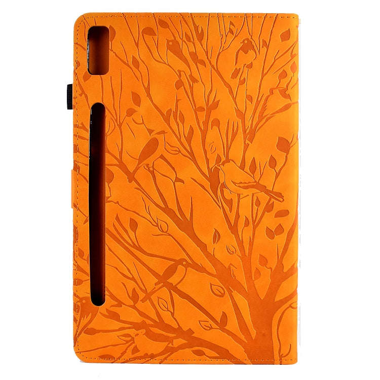 For Lenovo Tab P11 Pro Gen 2 Fortune Tree Pressure Flower PU Tablet Case with Wake-up / Sleep Fun...