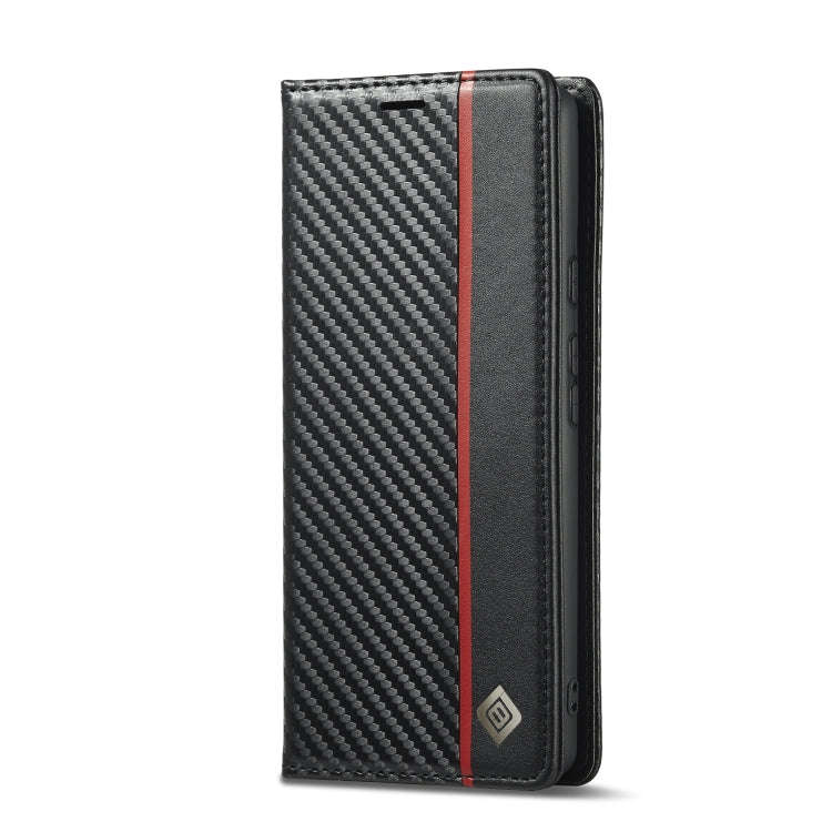 For Google Pixel 7a LC.IMEEKE Carbon Fiber Leather Phone Case(Vertical Black)