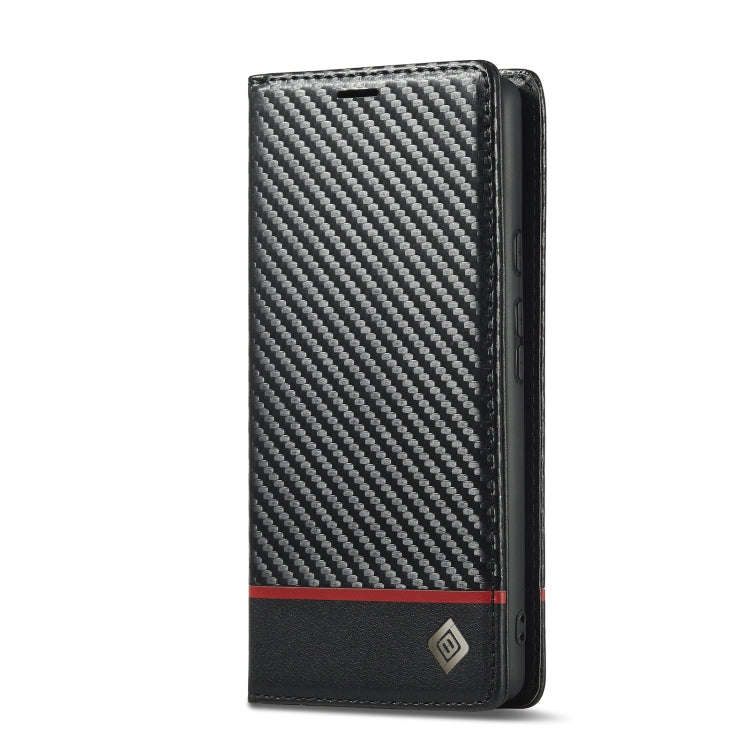 For Google Pixel 7a LC.IMEEKE Carbon Fiber Leather Phone Case(Horizontal Black)