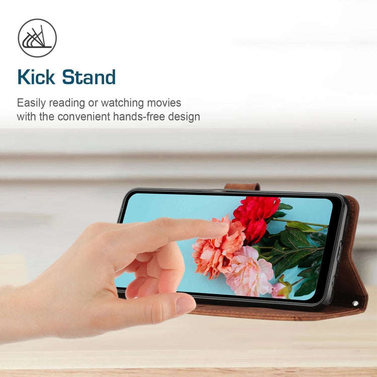 Skin Feel Stripe Pattern Leather Phone Case with Lanyard for OnePlus Nord N20 5G Global / OPPO Re...