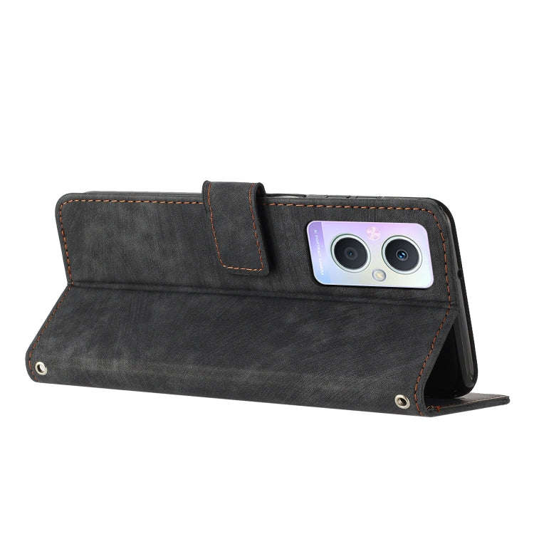 Skin Feel Stripe Pattern Leather Phone Case with Lanyard for OnePlus Nord N20 5G Global / OPPO Re...