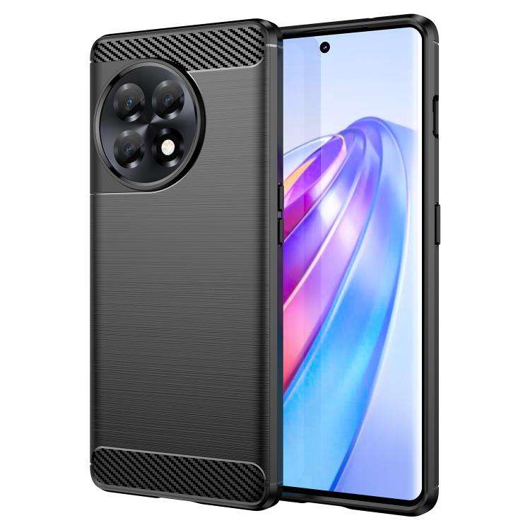 For OnePlus 11R Brushed Texture Carbon Fiber TPU Phone Case(Black)