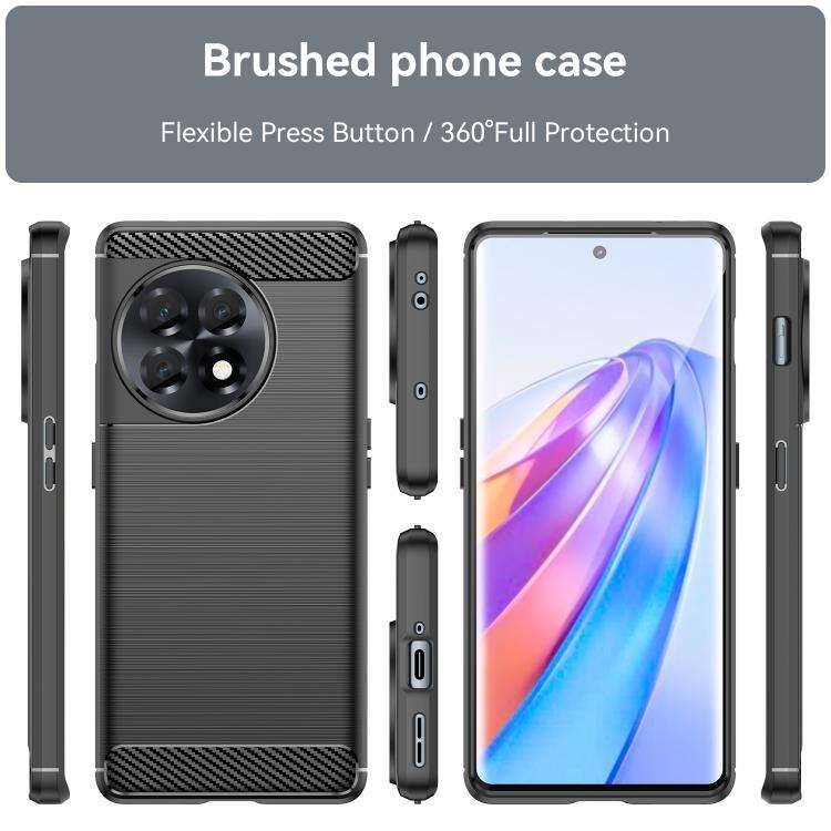For OnePlus 11R Brushed Texture Carbon Fiber TPU Phone Case(Black)