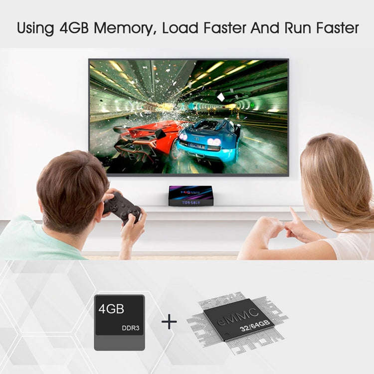 H96 Max-3318 4K Ultra HD Android TV Box with Remote Controller, Android 10.0, RK3318 Quad-Core 64...