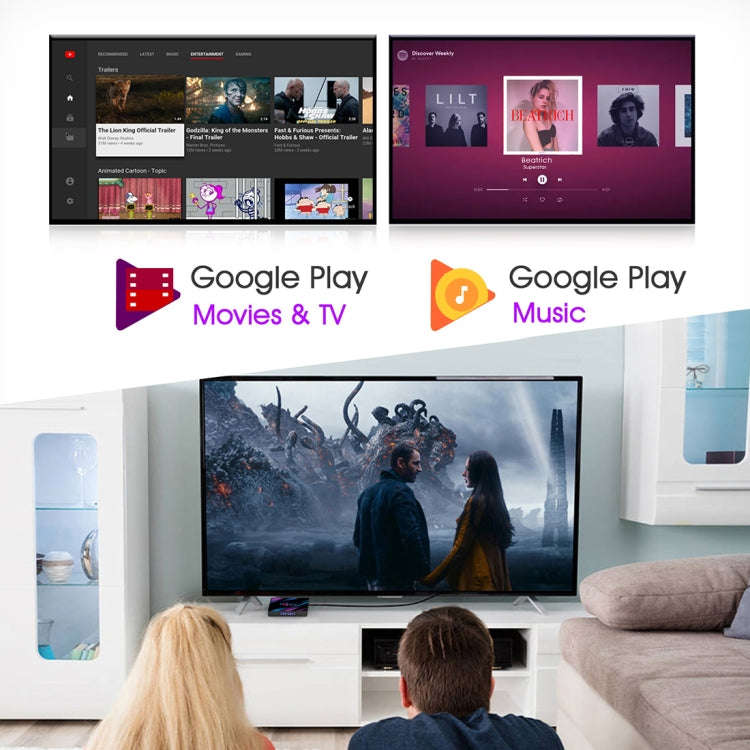 H96 Max-3318 4K Ultra HD Android TV Box with Remote Controller, Android 10.0, RK3318 Quad-Core 64...