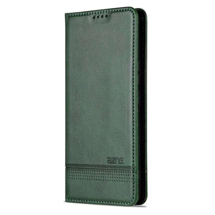For Honor 80 GT AZNS Magnetic Calf Texture Flip Leather Phone Case(Dark Green)