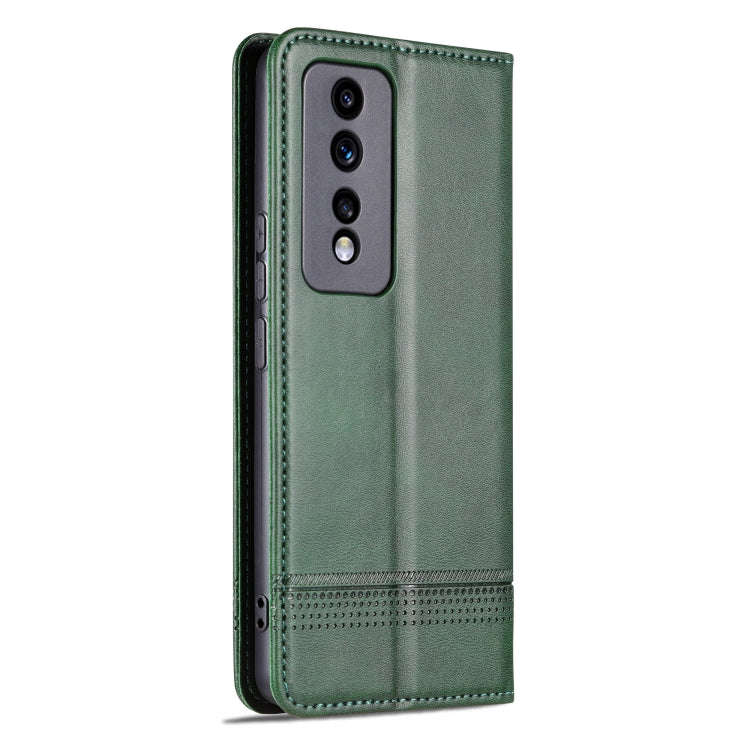 For Honor 80 GT AZNS Magnetic Calf Texture Flip Leather Phone Case(Dark Green)