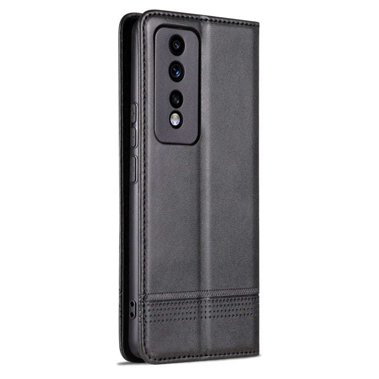 For Honor 80 GT AZNS Magnetic Calf Texture Flip Leather Phone Case(Black)
