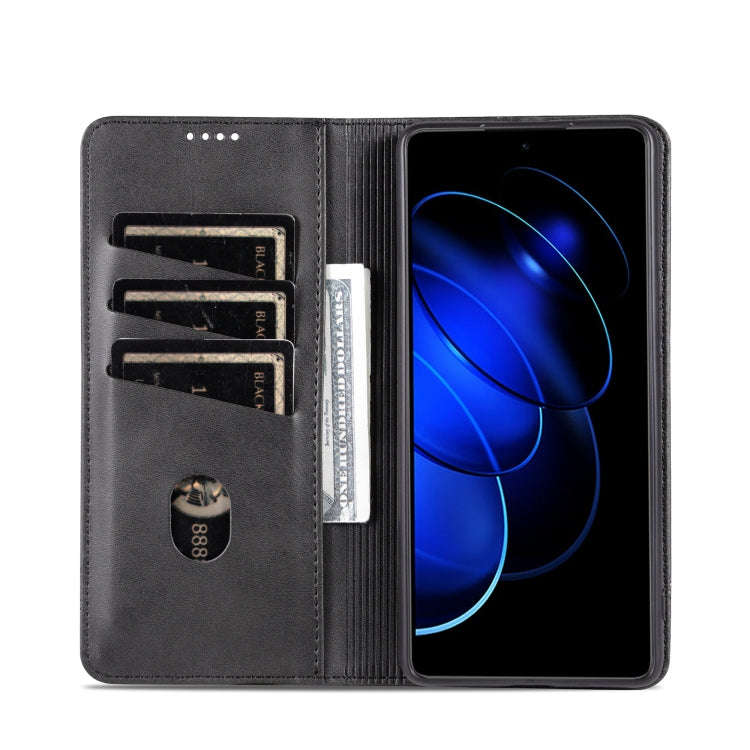 For Honor 80 GT AZNS Magnetic Calf Texture Flip Leather Phone Case(Black)