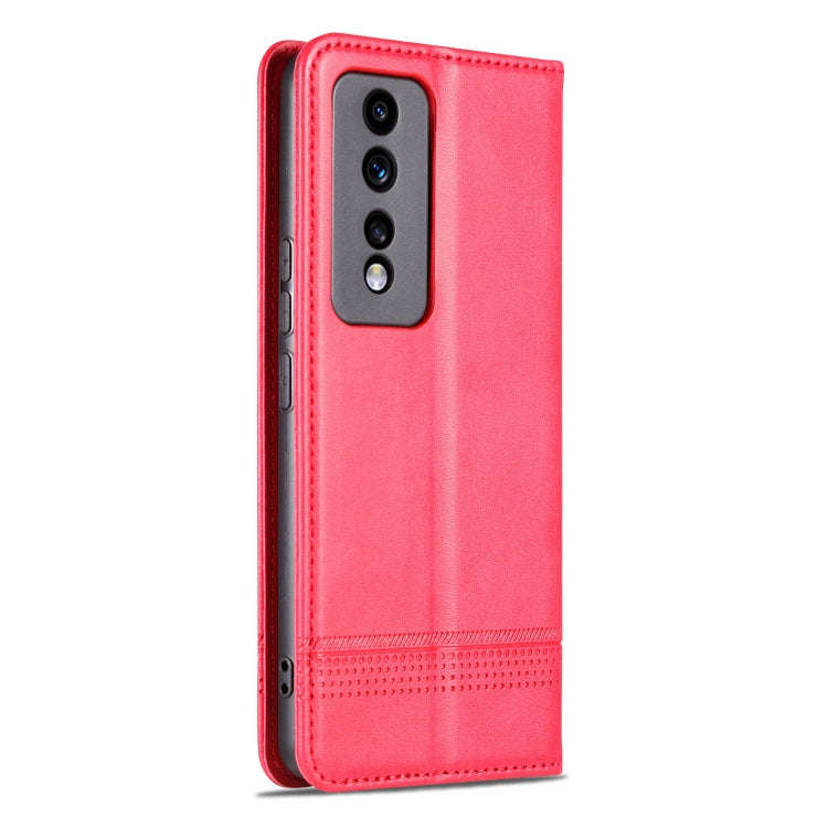 For Honor 80 GT AZNS Magnetic Calf Texture Flip Leather Phone Case(Red)