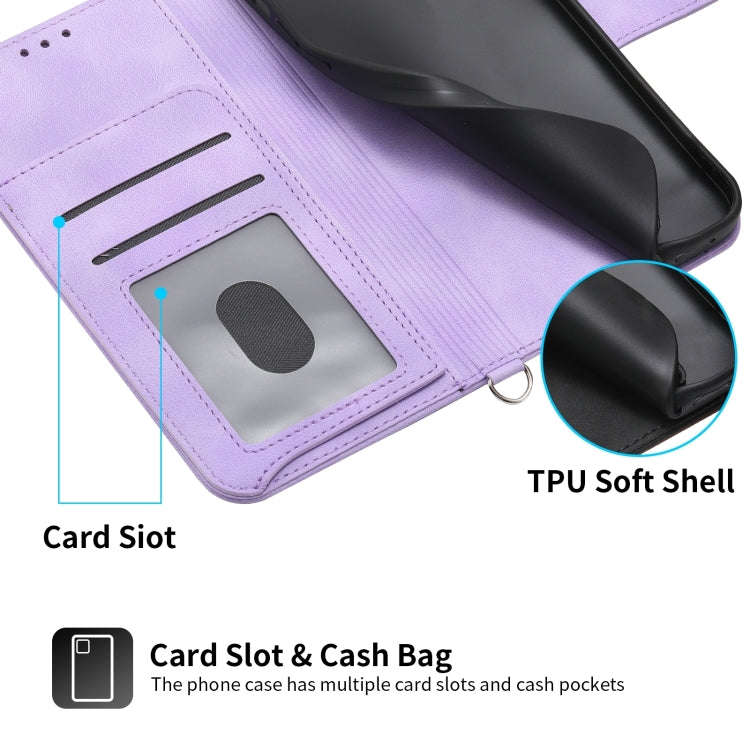 For Sony Xperia 1 V 5G Skin-feel Flowers Embossed Wallet Leather Phone Case(Purple)