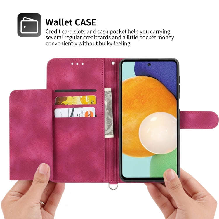 For Sony Xperia 10 V 4G Skin-feel Flowers Embossed Wallet Leather Phone Case(Wine Red)
