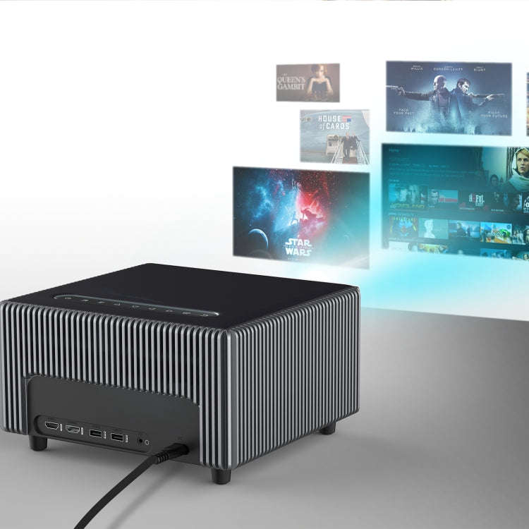 D6000 1920x1080P 400ANSI Lumens Portable Mini LCD LED Smart Projector, Screen Mirroring(US Plug)