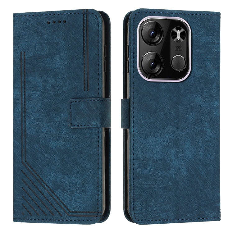 For Tecno Spark Go 2023 / Pop 7 Pro / Infinix Smart 7 X6515 Skin Feel Stripe Pattern Leather Phon...