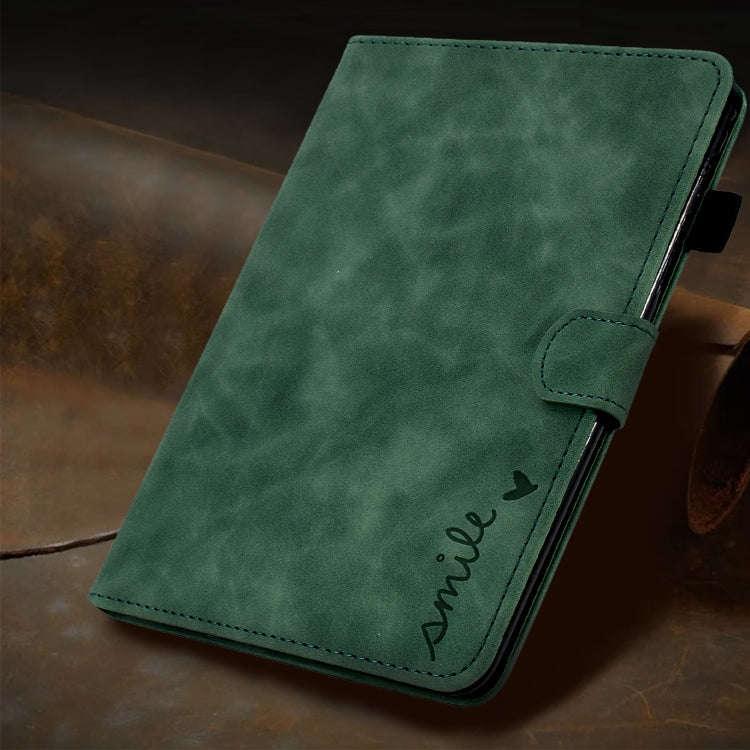 For Huawei Matepad 10.4 2022 Embossed Smile Flip Leather Tablet Case(Green)
