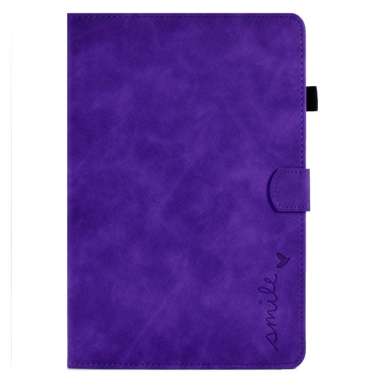 For Huawei Matepad 10.4 2022 Embossed Smile Flip Leather Tablet Case(Purple)
