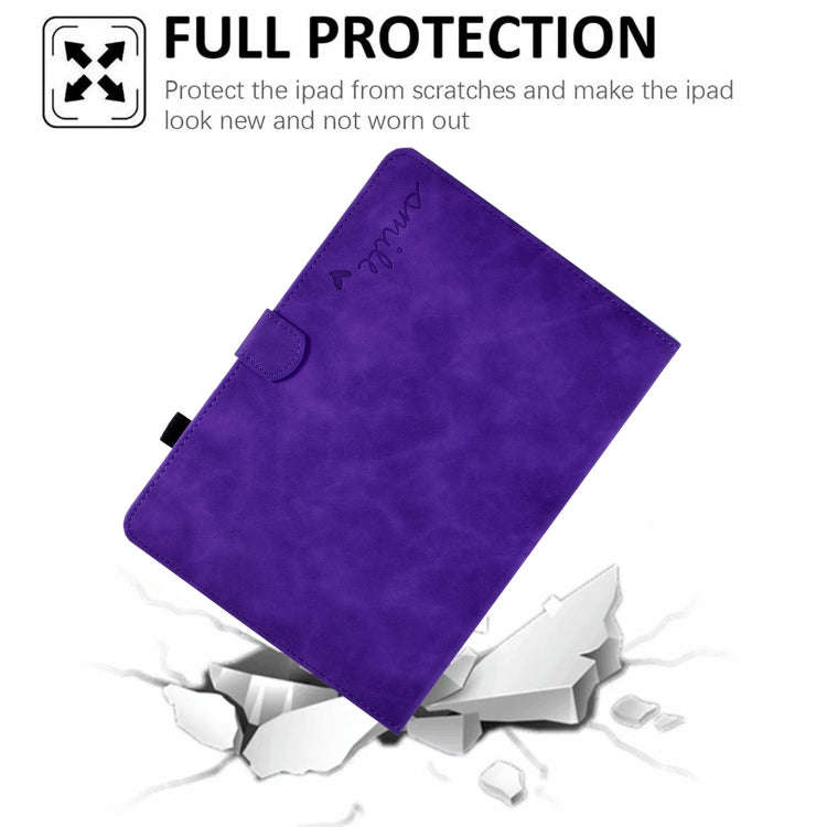 For Huawei Matepad 10.4 2022 Embossed Smile Flip Leather Tablet Case(Purple)