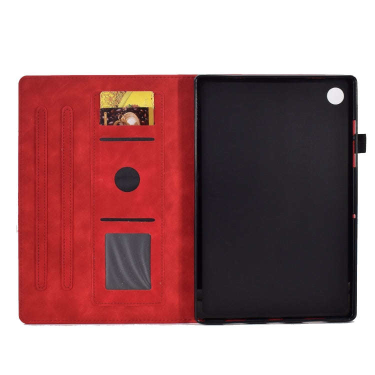 For Huawei Matepad 10.4 2022 Embossed Smile Flip Leather Tablet Case(Red)