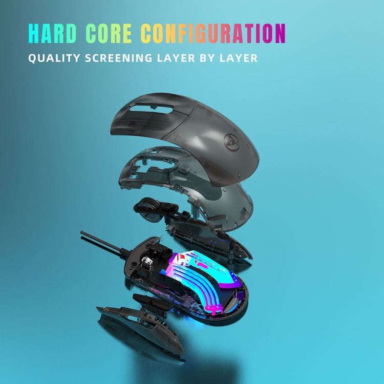 X400 7 Keys Transparent RGB Wired Gaming Mouse (Black)