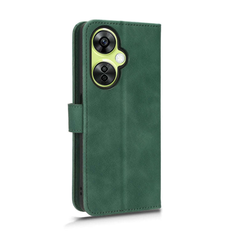 For OnePlus Nord CE 3 Skin Feel Magnetic Flip Leather Phone Case(Green)