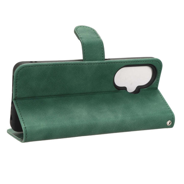 For OnePlus Nord CE 3 Skin Feel Magnetic Flip Leather Phone Case(Green)