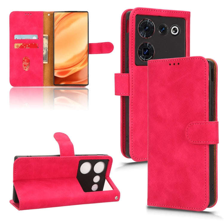 For ZTE nubia Z50 Ultra Skin Feel Magnetic Flip Leather Phone Case(Rose Red)