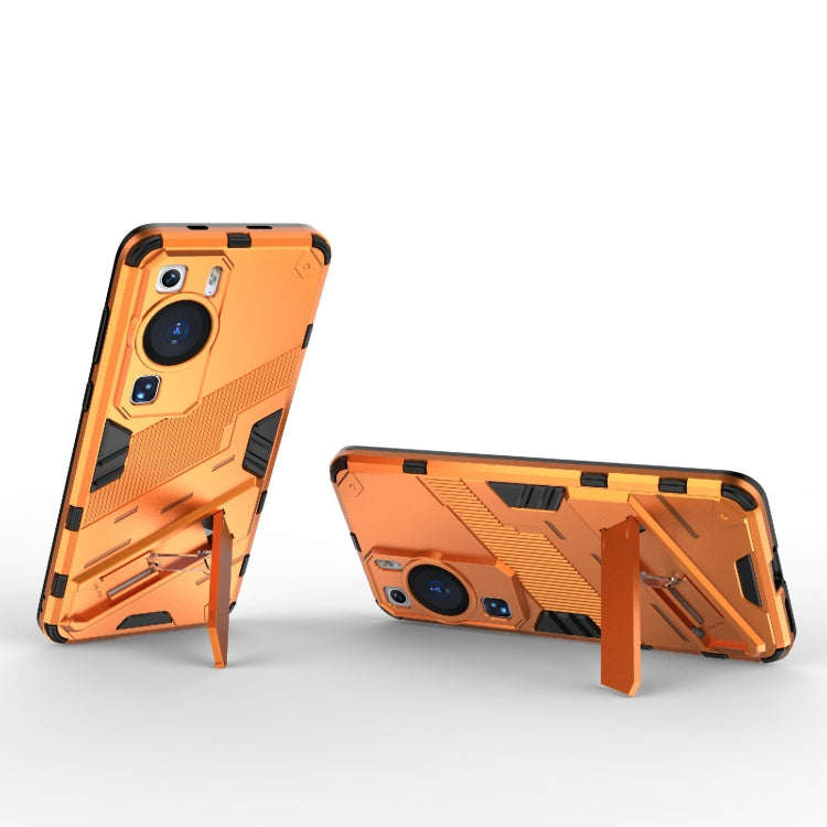 For Huawei P60 Punk Armor 2 in 1 PC + TPU Shockproof Phone Case with Invisible Holder(Orange)