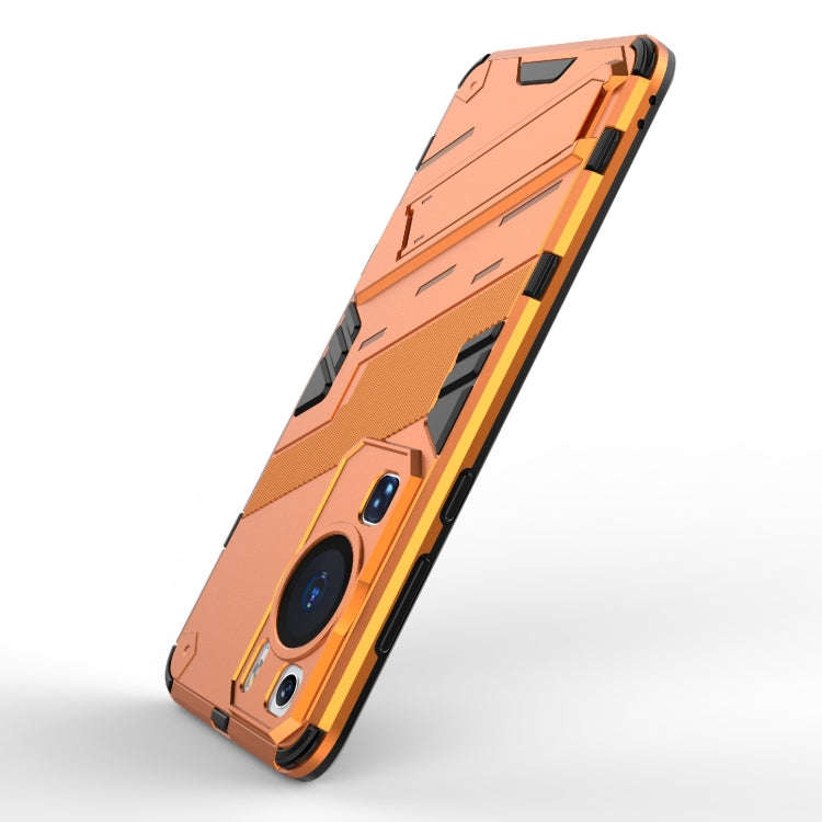 For Huawei P60 Punk Armor 2 in 1 PC + TPU Shockproof Phone Case with Invisible Holder(Orange)