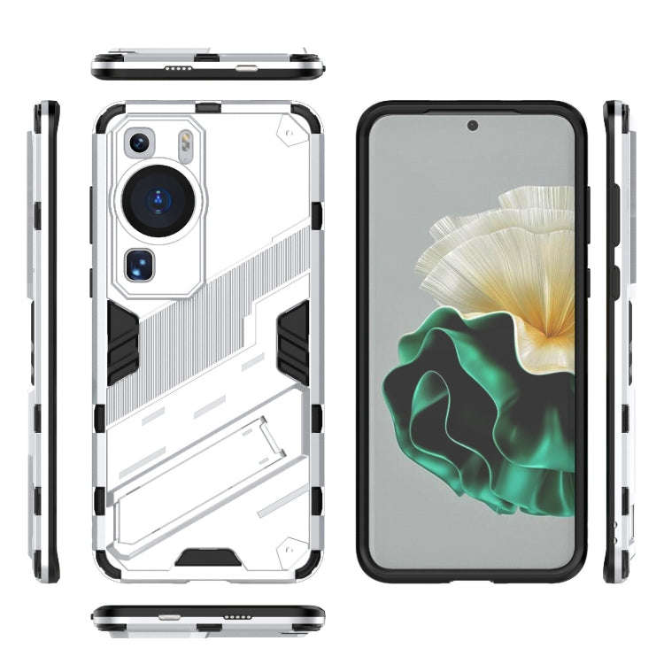 For Huawei P60 Punk Armor 2 in 1 PC + TPU Shockproof Phone Case with Invisible Holder(White)