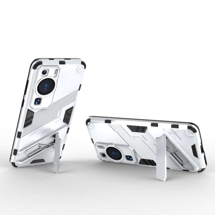 For Huawei P60 Punk Armor 2 in 1 PC + TPU Shockproof Phone Case with Invisible Holder(White)