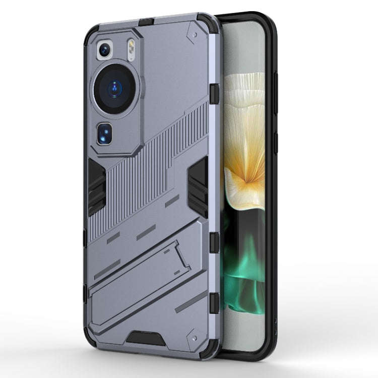For Huawei P60 Punk Armor 2 in 1 PC + TPU Shockproof Phone Case with Invisible Holder(Grey)