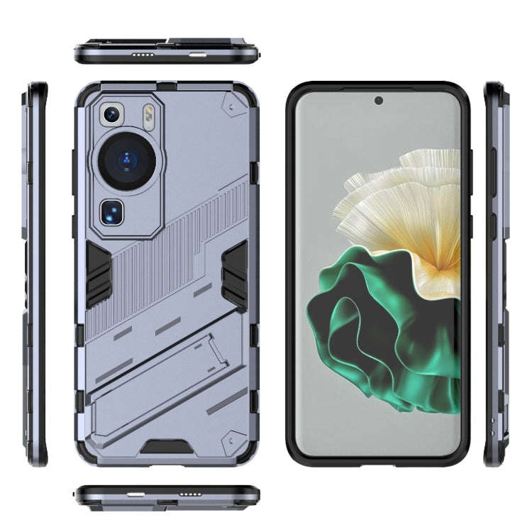 For Huawei P60 Punk Armor 2 in 1 PC + TPU Shockproof Phone Case with Invisible Holder(Grey)