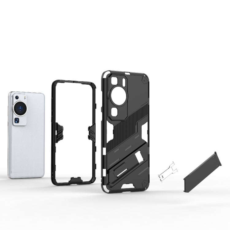 For Huawei P60 Punk Armor 2 in 1 PC + TPU Shockproof Phone Case with Invisible Holder(Red)