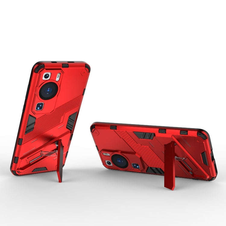 For Huawei P60 Punk Armor 2 in 1 PC + TPU Shockproof Phone Case with Invisible Holder(Red)