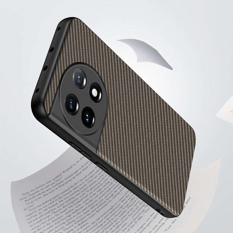 For OnePlus 11 Ultra-thin Carbon Fiber Texture Printing Phone Case(Black)