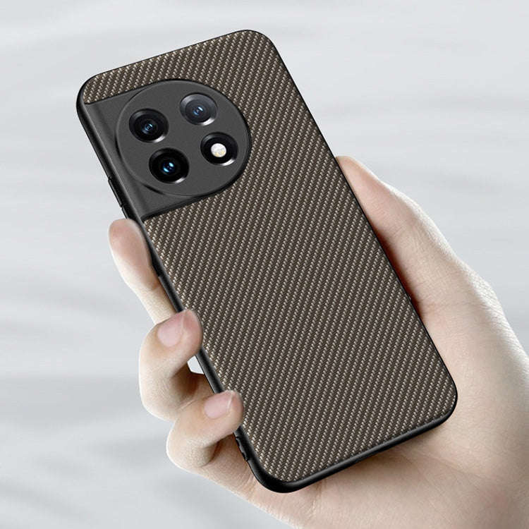 For OnePlus 11 Ultra-thin Carbon Fiber Texture Printing Phone Case(Black)