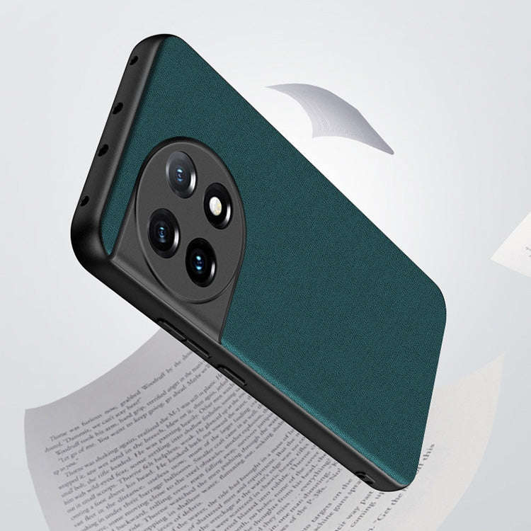 For OnePlus 11 Ultra-thin Lambskin Leather Phone Case(Green)