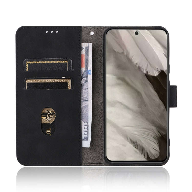 For Google Pixel 8 Skin Feel Magnetic Flip Leather Phone Case(Black)