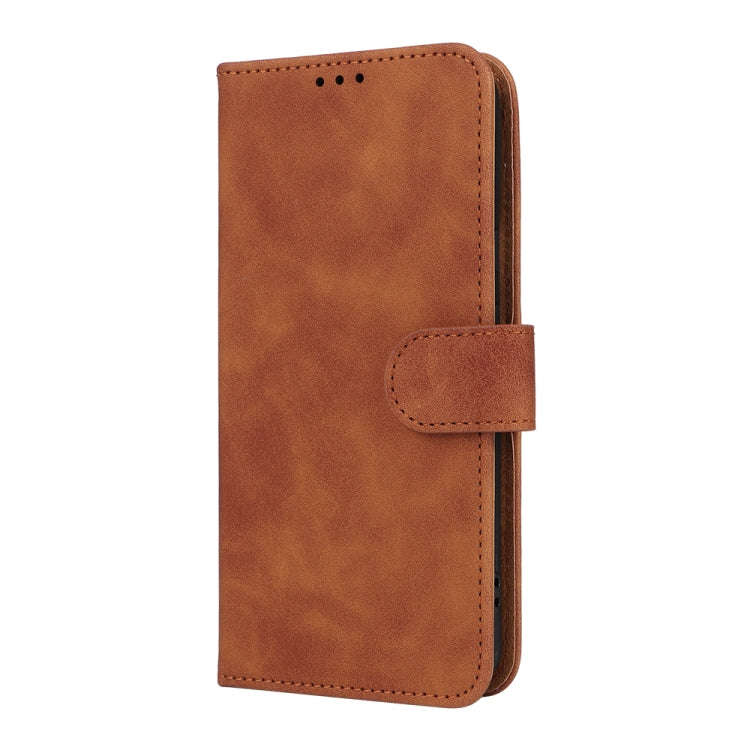 For Google Pixel 8 Skin Feel Magnetic Flip Leather Phone Case(Brown)