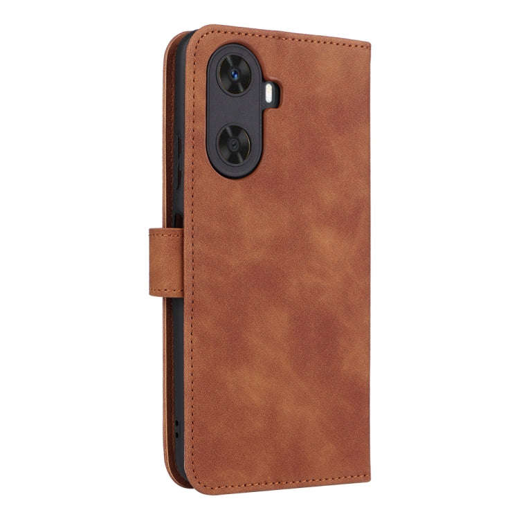 For Huawei Enjoy 60 Skin Feel Magnetic Flip Leather Phone Case(Brown)