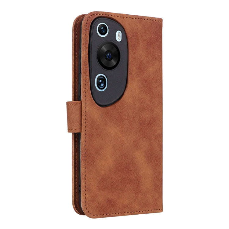 For Huawei P60 Art Skin Feel Magnetic Flip Leather Phone Case(Brown)