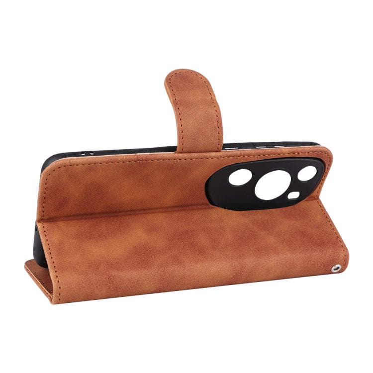 For Huawei P60 Art Skin Feel Magnetic Flip Leather Phone Case(Brown)