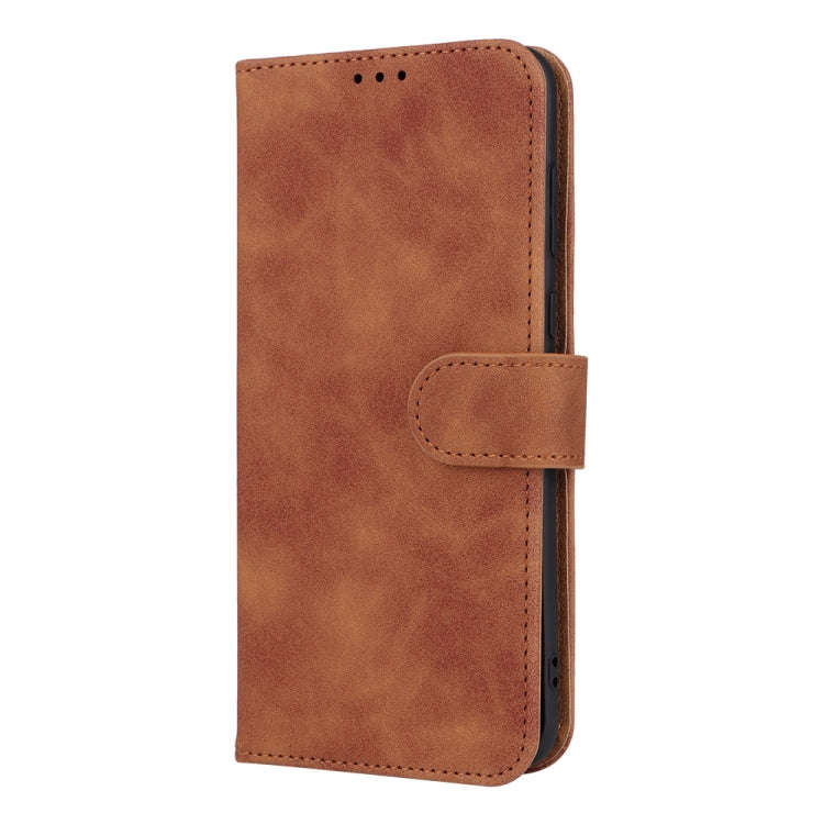 For Huawei P60 / P60 Pro Skin Feel Magnetic Flip Leather Phone Case(Brown)