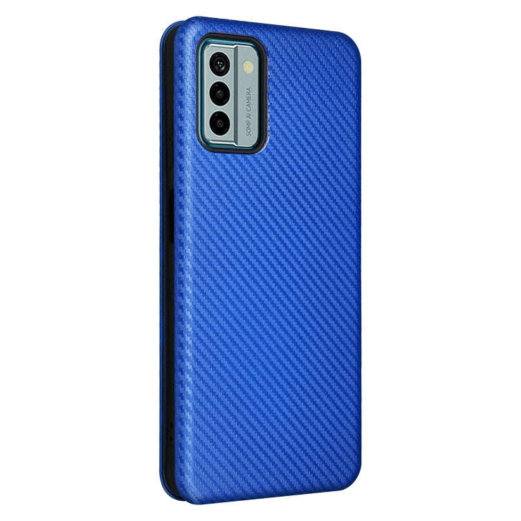 For Nokia G22 Carbon Fiber Texture Flip Leather Phone Case(Blue)