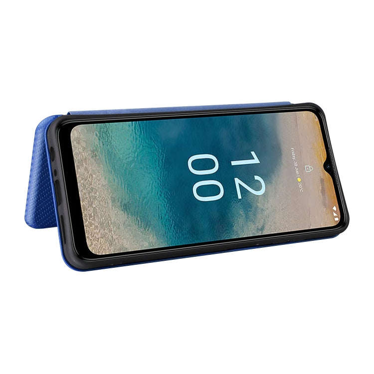 For Nokia G22 Carbon Fiber Texture Flip Leather Phone Case(Blue)