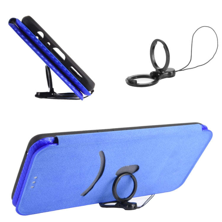 For Nokia G22 Carbon Fiber Texture Flip Leather Phone Case(Blue)