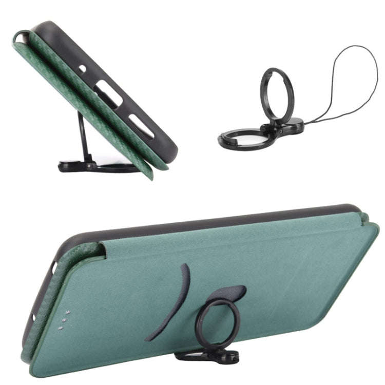 For Nokia G22 Carbon Fiber Texture Flip Leather Phone Case(Green)