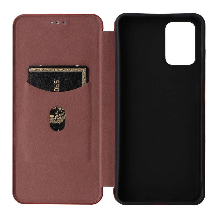 For Nokia G22 Carbon Fiber Texture Flip Leather Phone Case(Brown)