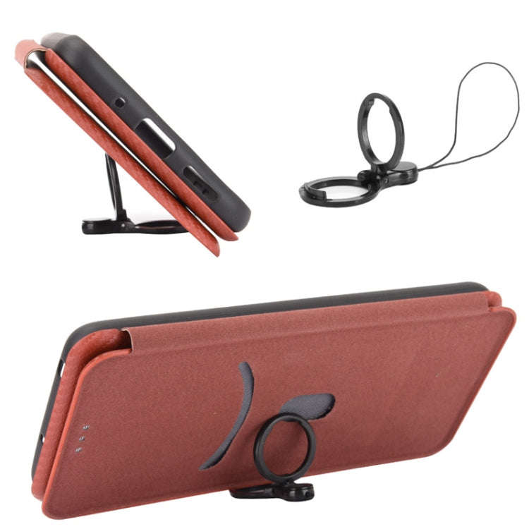 For Nokia G22 Carbon Fiber Texture Flip Leather Phone Case(Brown)