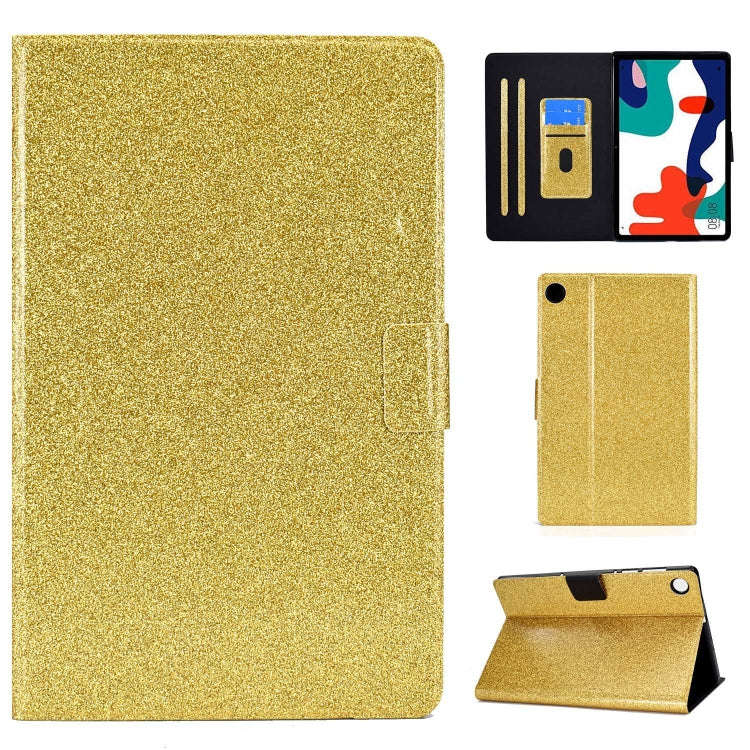 For Huawei MatePad 10.4 2022 Glitter Powder Leather Tablet Case(Gold)